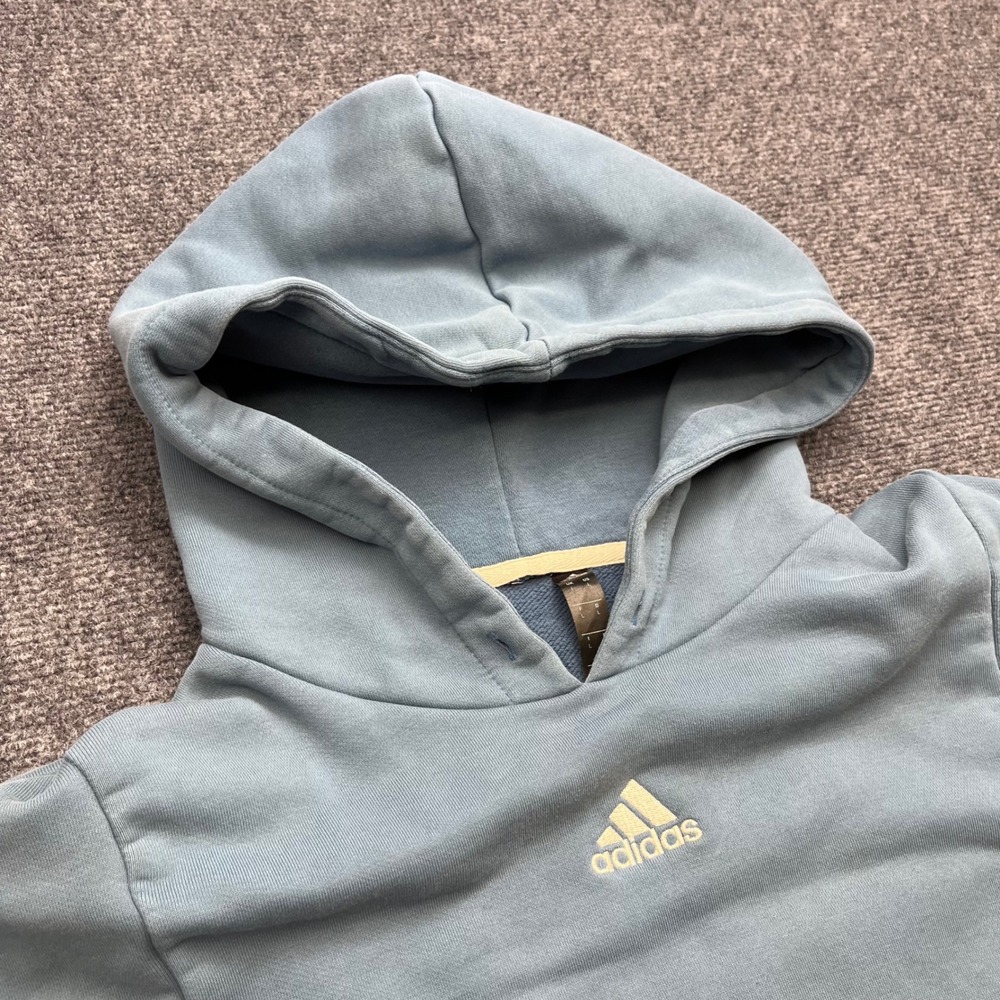 Adidas Sportswear Fleece Pullover Blue Hooded Sweatshirt
